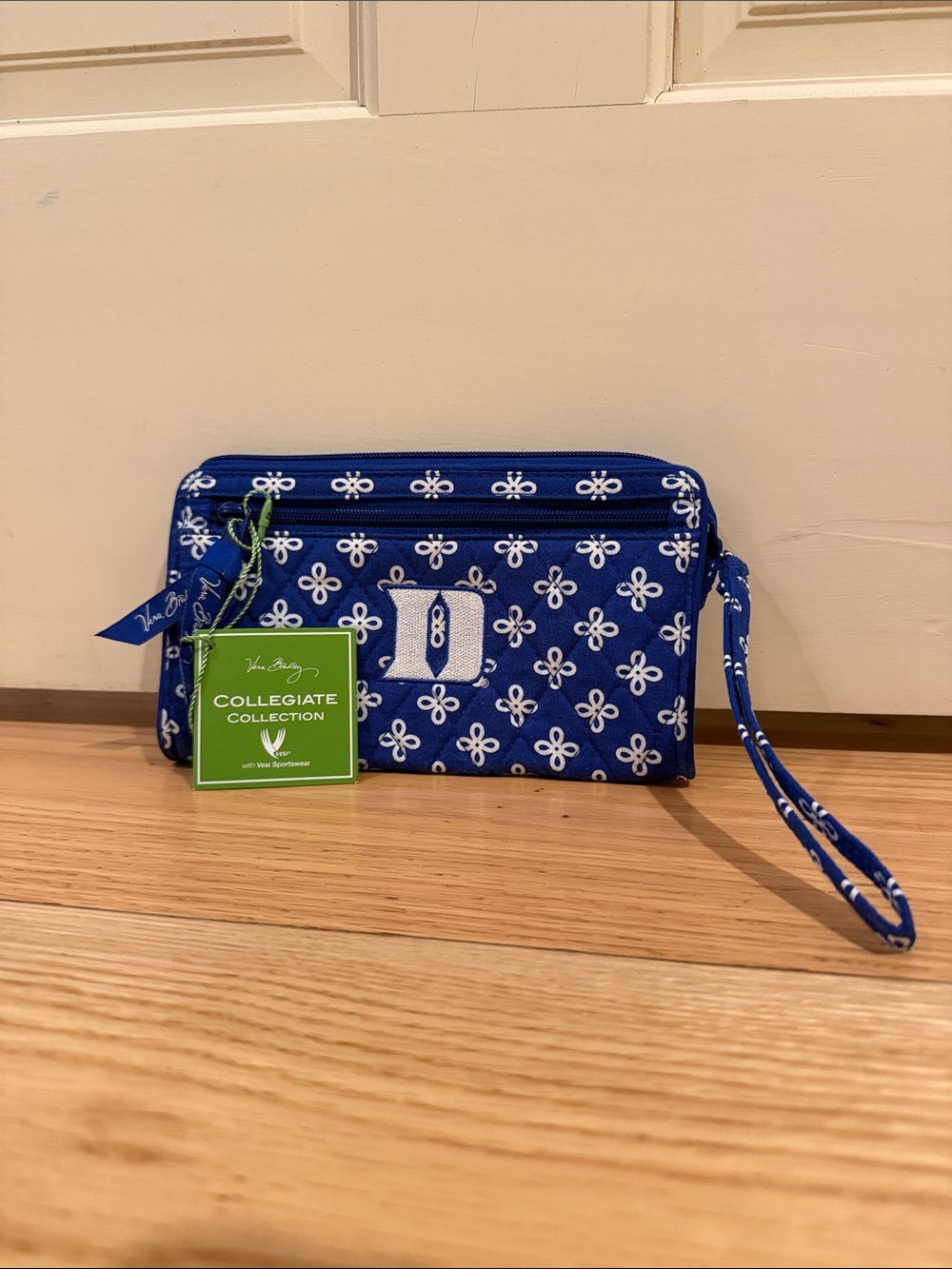 Vera Bradley Duke University Blue & White Collegiate Wristlet